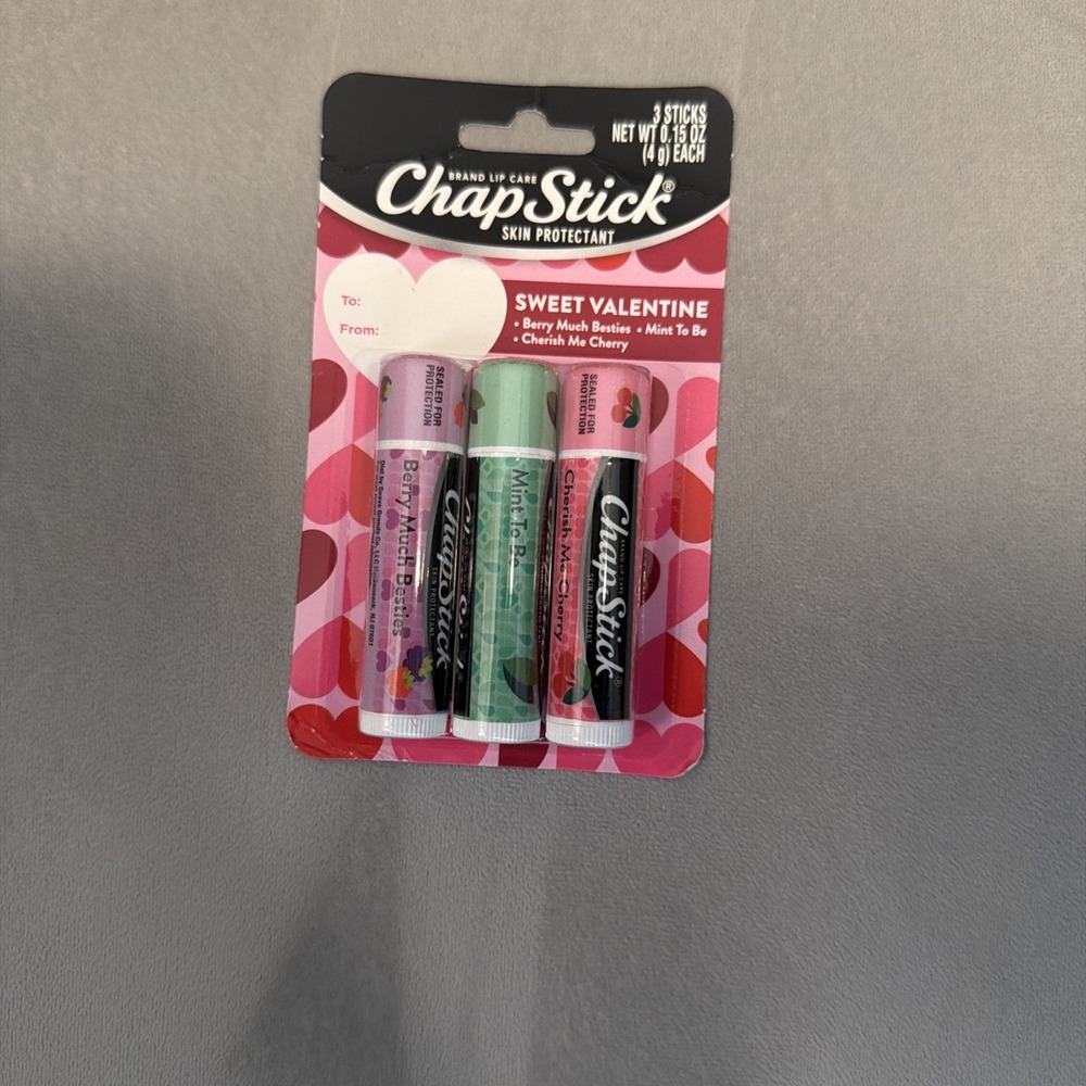 ChapStick Sweet Valentine Lip Balm Berry Much Bestie+Mint 2 Be+Cherish Me Cherry
